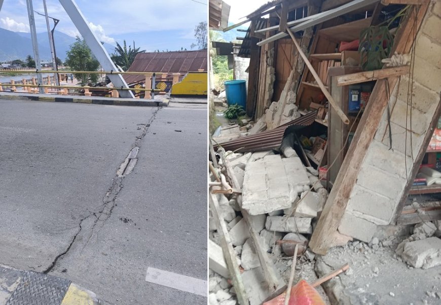 Akibat Gempa: Jembatan Palu III Retak, Sejumlah Rumah di Sigi Rusak