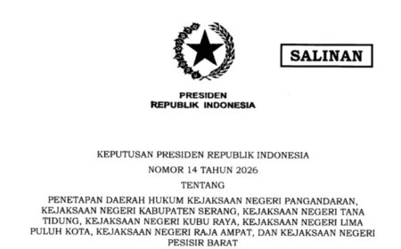 Prabowo Tetapkan Daerah Hukum Tujuh Kejaksaan Negeri Baru, Berikut  Ini Daftarnya
