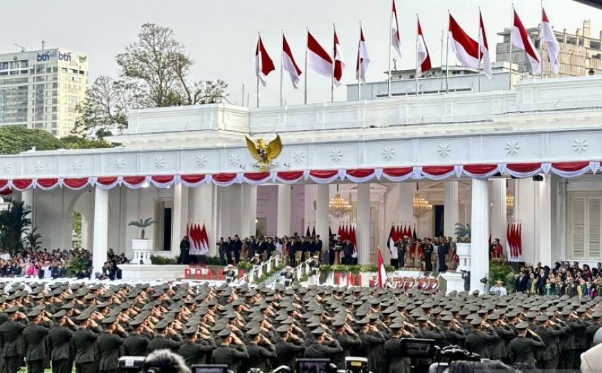 Presiden Prabowo Lantik 1.177 Perwira TNI-Polri di Istana Merdeka