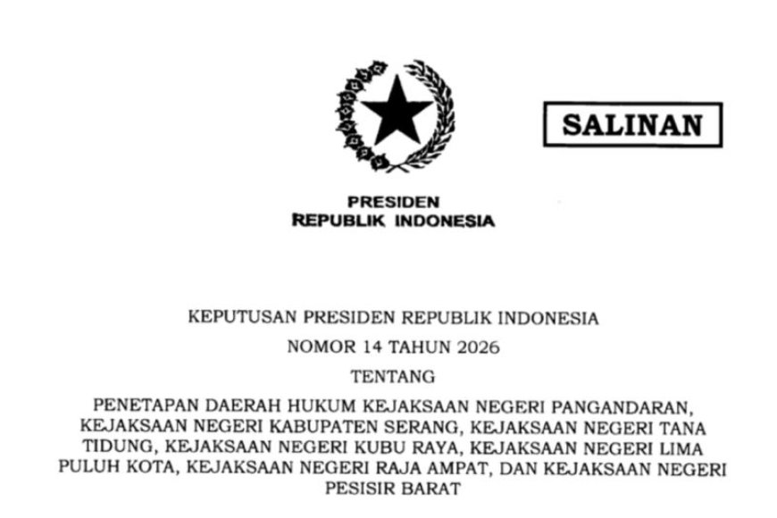 Prabowo Tetapkan Daerah Hukum Tujuh Kejaksaan Negeri Baru, Berikut  Ini Daftarnya
