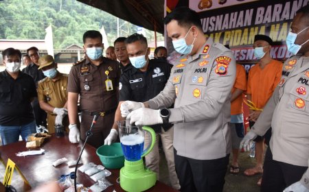 Polres Morut Musnahkan 366 Gram Narkoba Jenis Sabu
