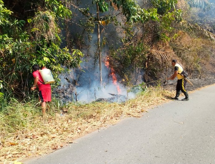 Kebakaran Hutan di Desa Tangkura, Polisi Gerak Cepat Atasi Situasi