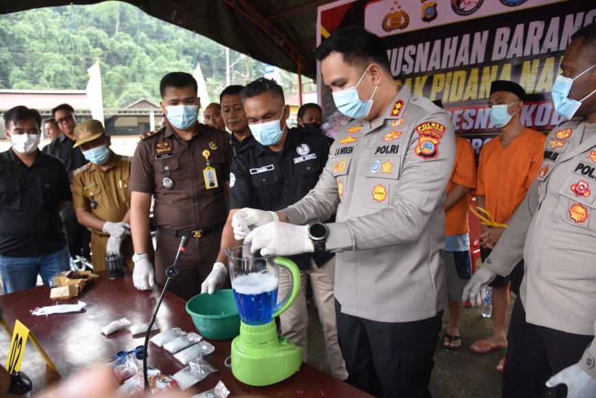 Polres Morut Musnahkan 366 Gram Narkoba Jenis Sabu