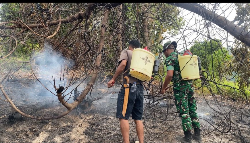 Gerak Cepat Kodim 1305/BT Padamkan Kebakaran Perkebunan Cengkeh