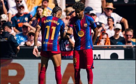 Lamine Yamal Dua Gol, Barcelona Hancurkan Valencia 5-0