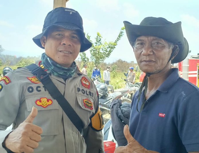 Kebakaran Lahan di Pamona Selatan Meluas, Ketua DPRD dan Kapolres Poso Turun Tangan