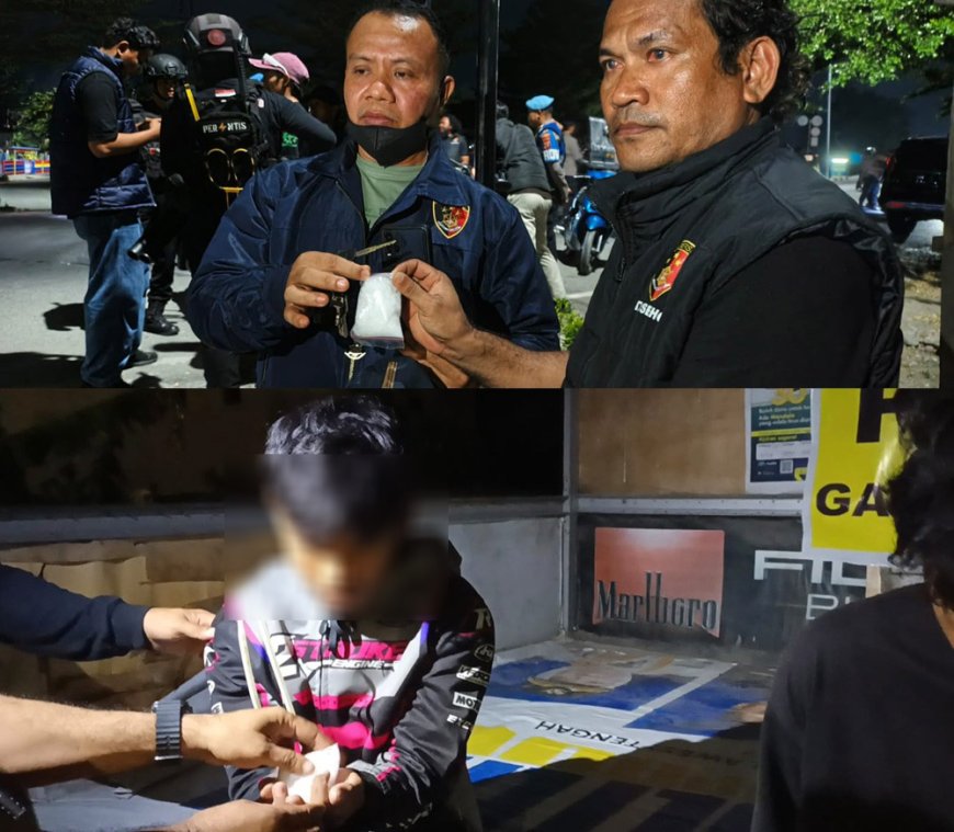 Sejumlah Remaja Bawa Sabu Paket Besar dan Senjata Tajam Terjaring Razia Gabungan di Jembatan Lalove Palu