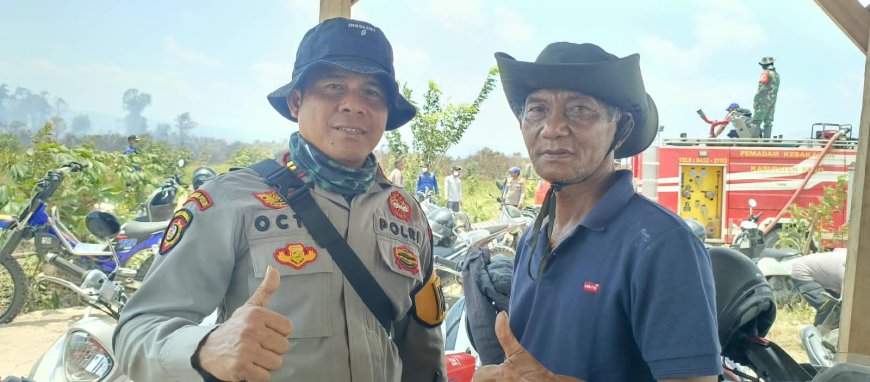 Kebakaran Lahan di Pamona Selatan Meluas, Ketua DPRD dan Kapolres Poso Turun Tangan