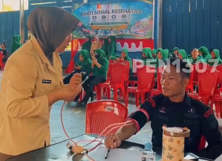 Sambut HUT TNI ke 81, Kodim 1307 Poso Gelar Donor Darah dan Baksos