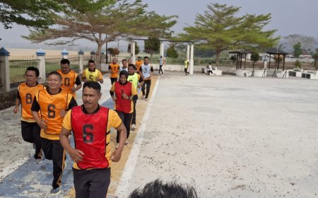 Personel Polsek Pamona Utara Ikuti Tes Kesamaptaan Jasmani