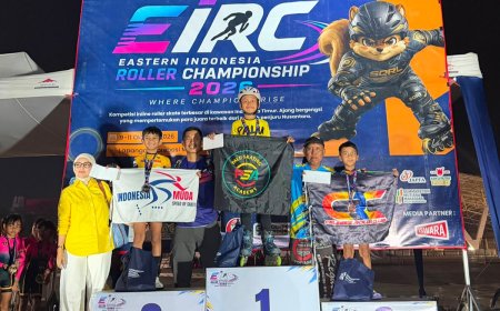 Atlet Sepatu Roda Palu Borong 7 Emas Kejuaraan Indonesia Timur