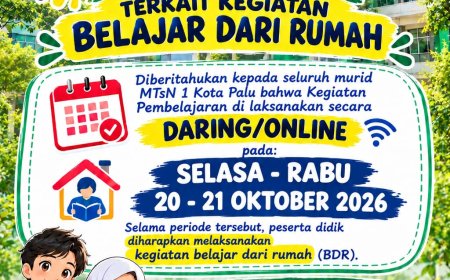 Dampak Kabut Asap, MTsN 1 Kota Palu Terapkan Belajar Daring Dua Hari