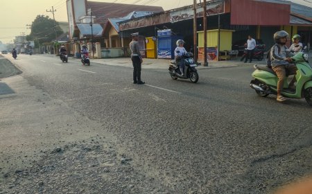 Sat Lantas Polres Touna Gelar Strong Point Pagi di Titik Rawan