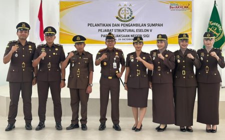 Kajari Sigi Lantik Delapan Pejabat Struktural
