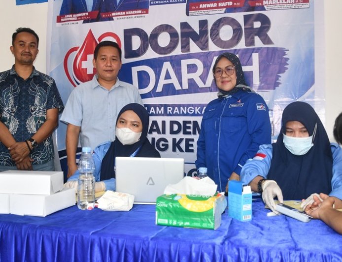Peringati HUT ke-25, Demokrat Donggala Gelar Donor Darah dan Targetkan Penambahan Kursi Legislatif
