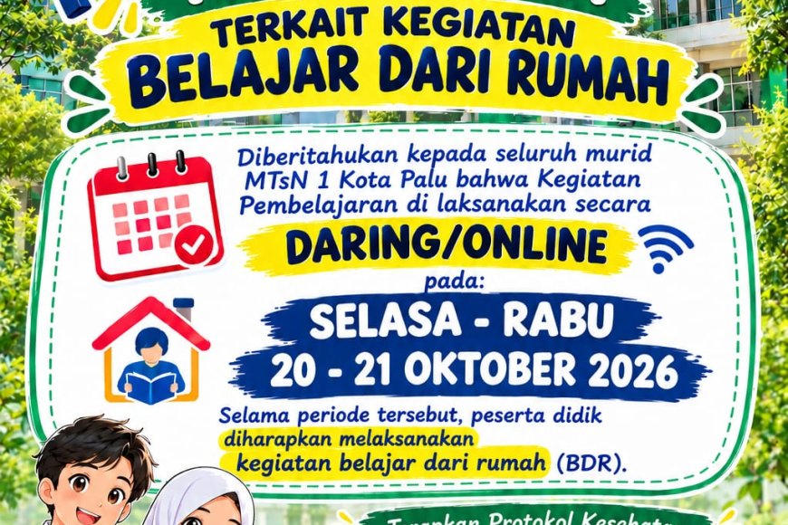 Dampak Kabut Asap, MTsN 1 Kota Palu Terapkan Belajar Daring Dua Hari