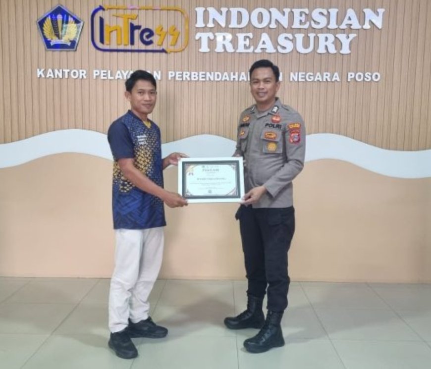 IKPA 100, Polres Touna Raih Penghargaan dari KPPN Poso