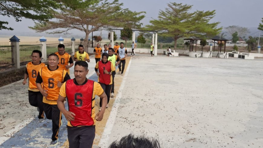 Personel Polsek Pamona Utara Ikuti Tes Kesamaptaan Jasmani