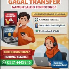 Gimana solusi atasi BNi gagal transfer namun saldo terpotong 